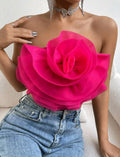 Cropped Pink com Flores de Tule 01