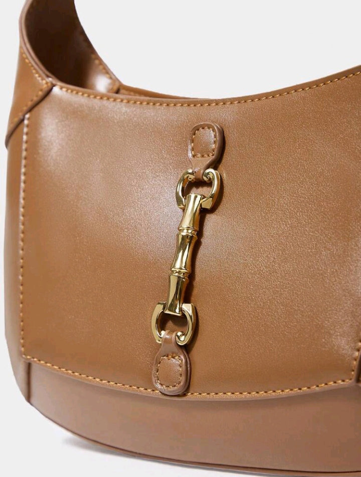 Bolsa feminina Estilo Baquete Com Detalhe Dourado